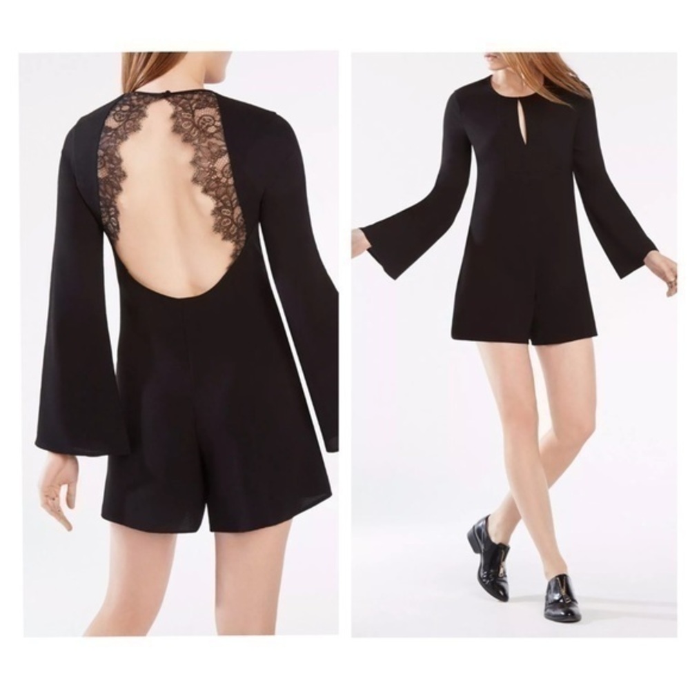 NWT BCBGMaxazria Giulianna black cutout romper